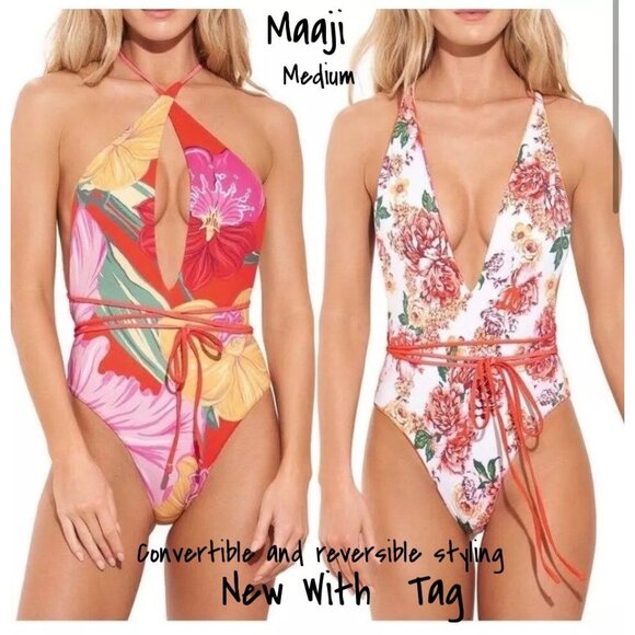 Maaji  One Piece Reversible Swimsuit Size Medium New With Tag - Picture 1 of 8